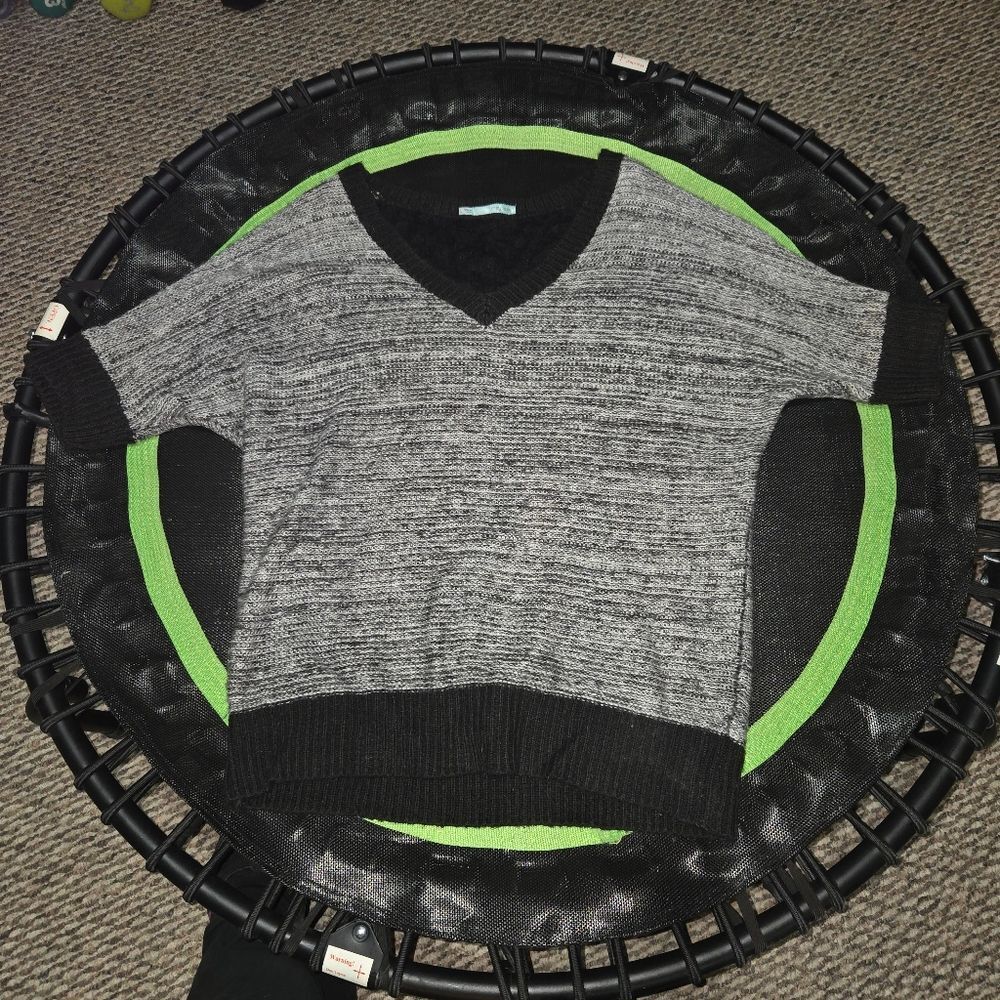 V-Neck Black and Gray Sweater